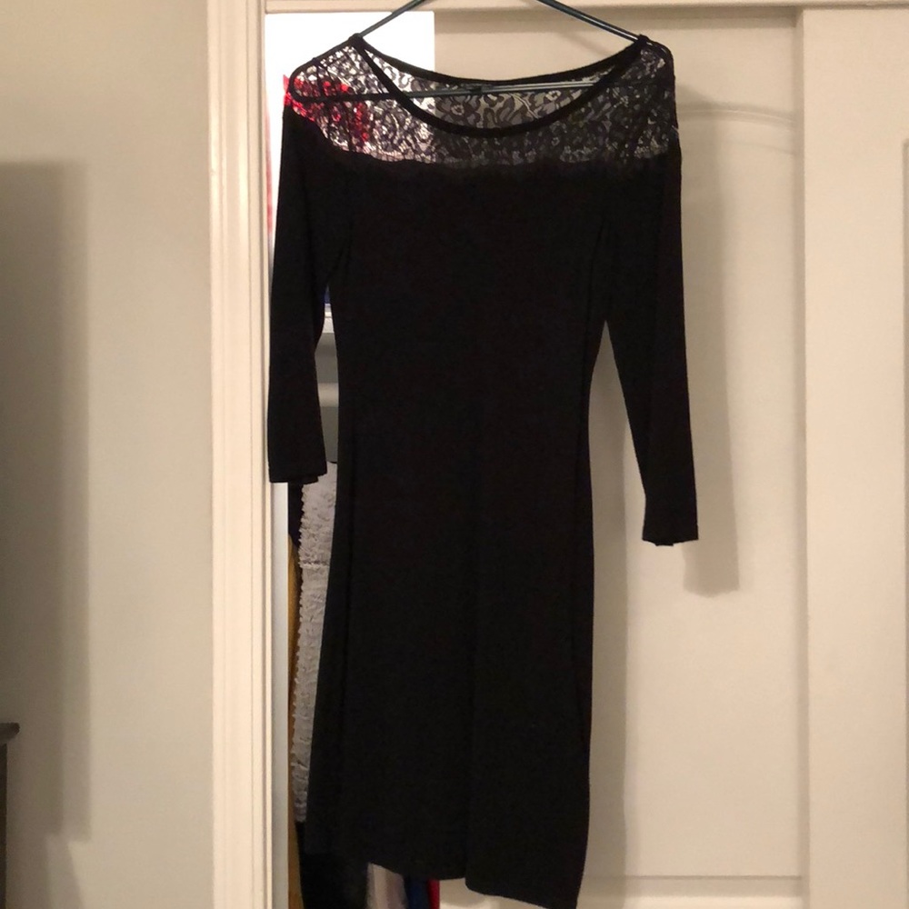 Express Black 3/4 sleeve Bodycon dress